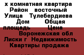 3х комнатная квартира › Район ­ восточный › Улица ­ Тулебердиева › Дом ­ 5 › Общая площадь ­ 55 › Цена ­ 1 300 000 - Воронежская обл., Лиски г. Недвижимость » Квартиры продажа   